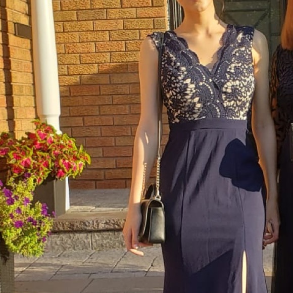 Beautiful Navy Blue Prom Dress - Picture 2 of 2